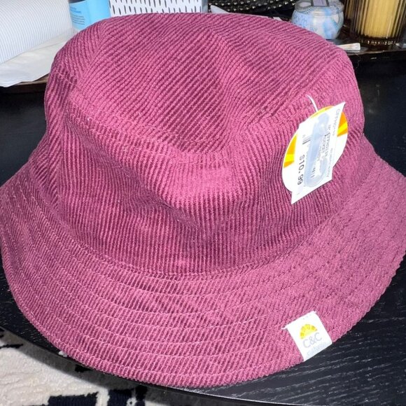 C & C Corduroy burgundy bucket hat - Picture 4 of 8